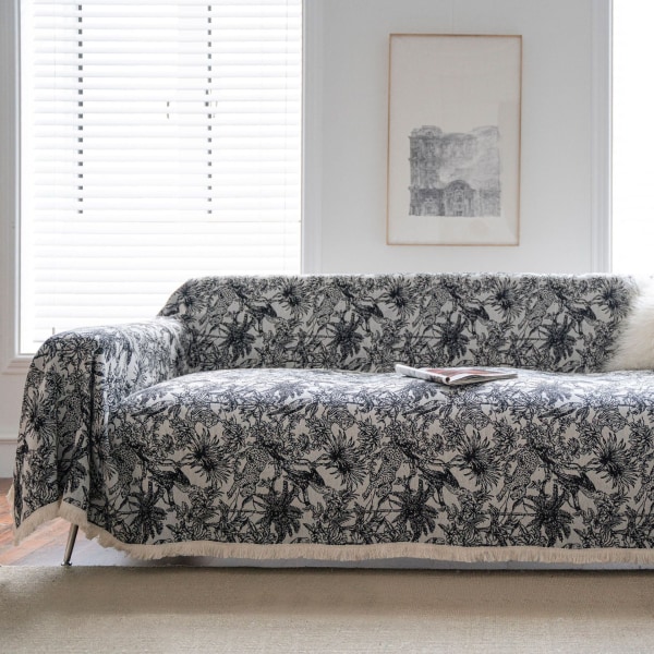 Amerikansk Country Soffhandduk Tjock Jacquard Vintage Handduksöverdrag Tyg Utomhus Vild Servett Hydrangea white beard 180*260