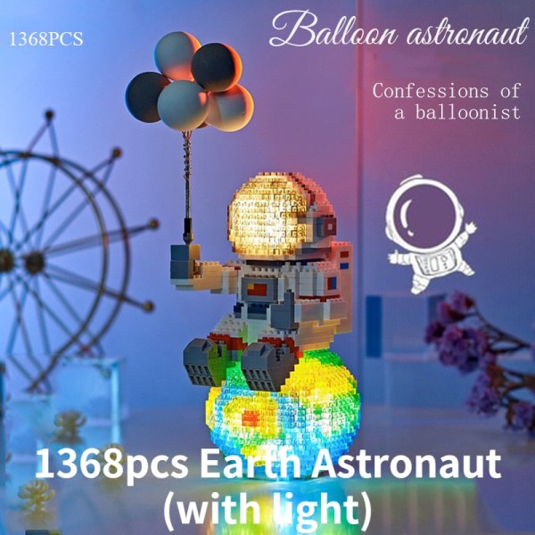 DIY Mini Micro Raket Byggstenar Space Moon Satellit Astronaut Diamond Bricks Constructor Leksaker för barn Presenter 1368 CN