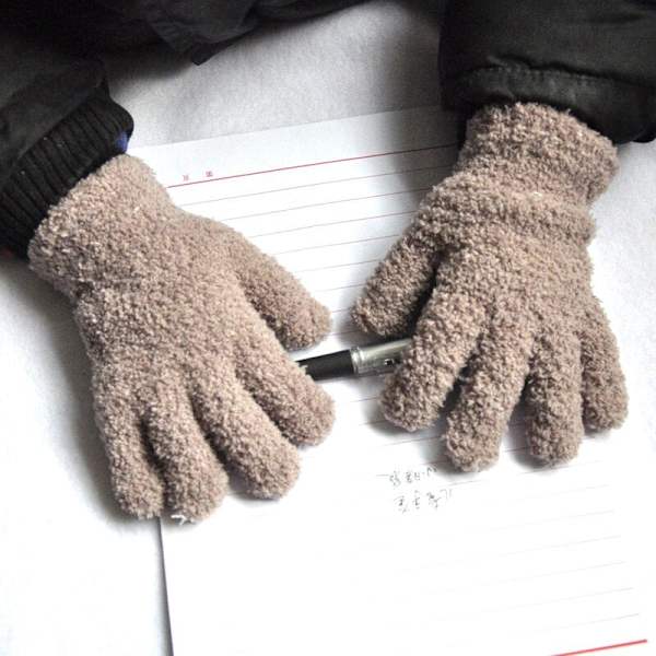 Warmom Korall Fleece Tjocka Barnhandskar Vinter Håll Varma Barn Baby Plysch Pälsiga Hel Finger Vantar Mjuka Handskar För 7-11 År Red