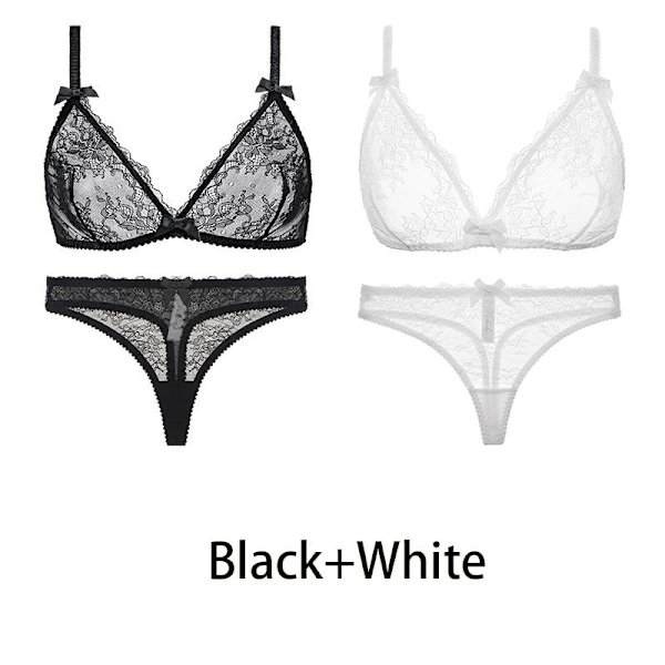 Varsbaby Sexet Gennemsigtigt Undertøj BH Sæt 2 stk Black M