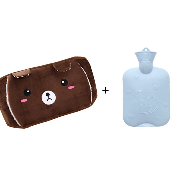 Kawaii Varmtvannsflaske Belte Håndvarmer Søte Dyr Håndvesker Varmtvannsbag Varmtvannsflasker for jenter Varmeapparat Julegave Bear set