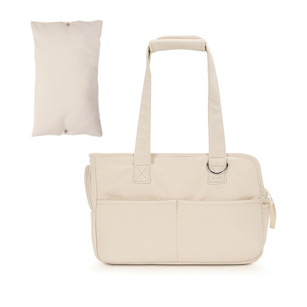 Bärväska för valp, portabel axelväska, handväska, hund, katt, chihuahua, yorkshire, tillbehör, lämplig för små hundar, bärväskor Beige with Mat M