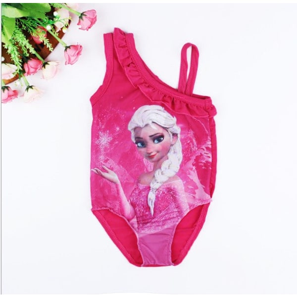 Baddräkt Barnkläder Baddräkt Badkläder Rose red XS（90C）