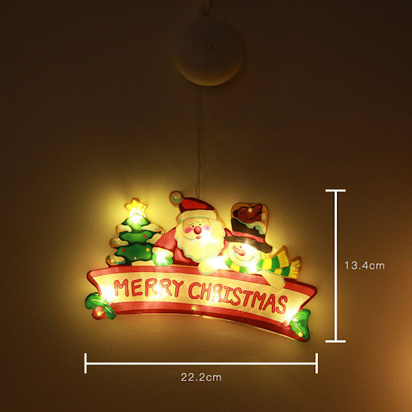 LED Julelyskaster Snømann Form Vindu Vindusklistremerker Hengende Lampe Julelyskaster Juledekorasjonslys MarryChristmas [small size]]