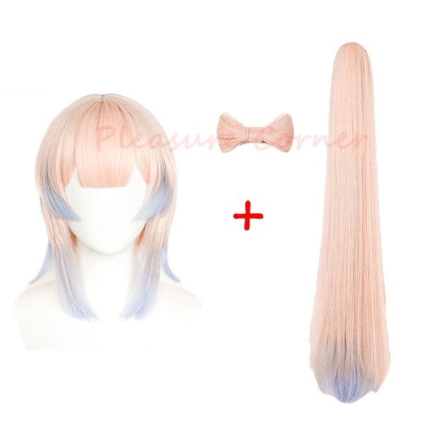 Genshin Impact Kokomi Cosplay Paryk Gradient Blandet Farve Varmebestandig Paryk Cosplay Karnevalskostume Cosplay Rekvisitter Pre Styled Simulated Scalp