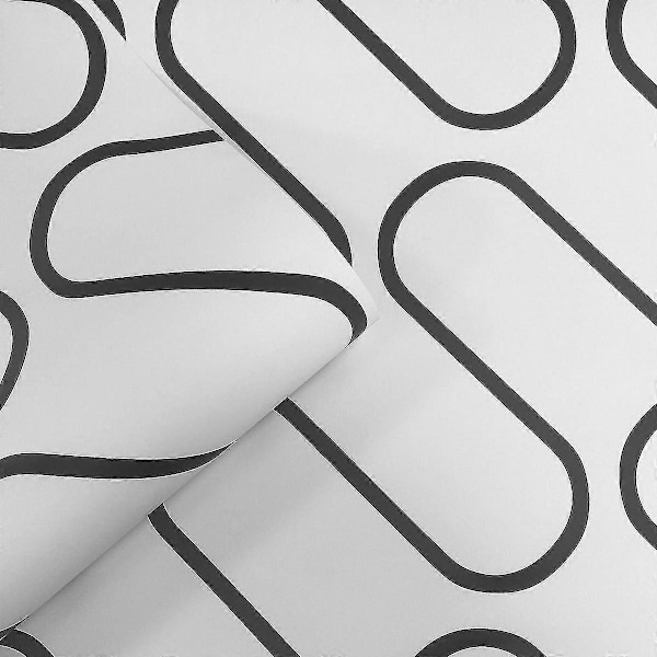 Linear Curve -tapetti, musta/valkoinen Black/White