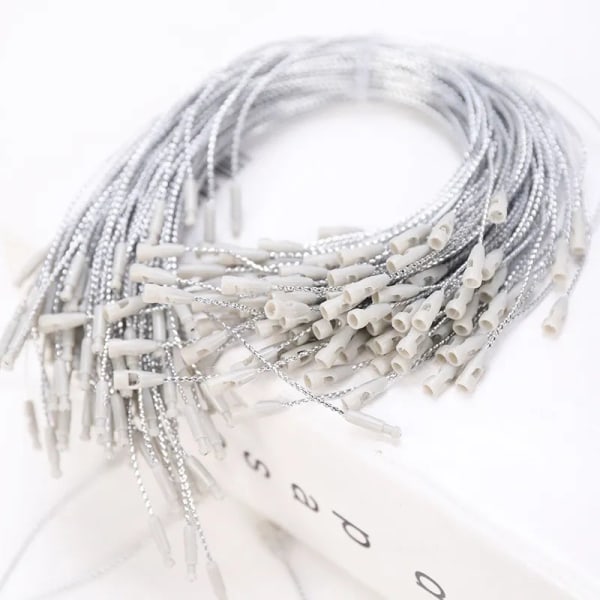 100 kpl 20 cm polyesterinaruja joulukoristeisiin, joulukuusen palloihin, tagityökaluun, joulukoristeiden lisävarusteisiin Silver 20cm