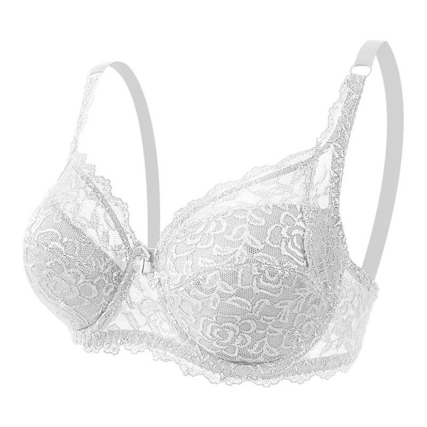 Spets BH Plus Size Underkläder Justerbar Push Up Bekväm Dam BH Blue 38/85CD