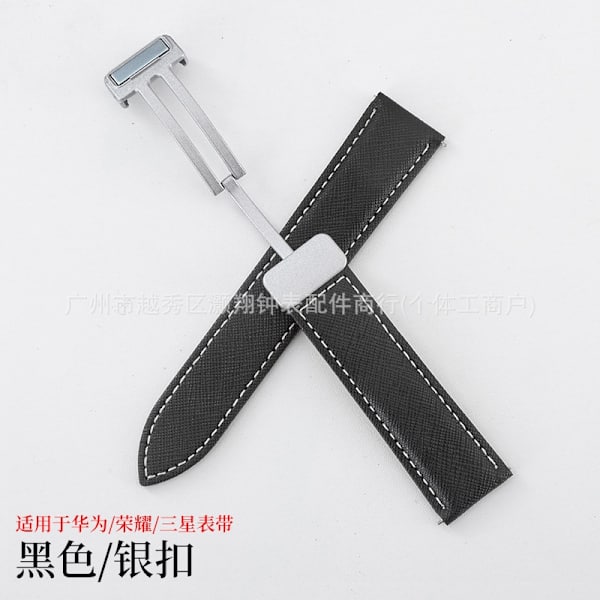 Kellon ranneke Apple Watch iWatch -kelloon Soveltuu: 1.-8. sukupolvi SE 38-40-41mm Musta/Hopea solki