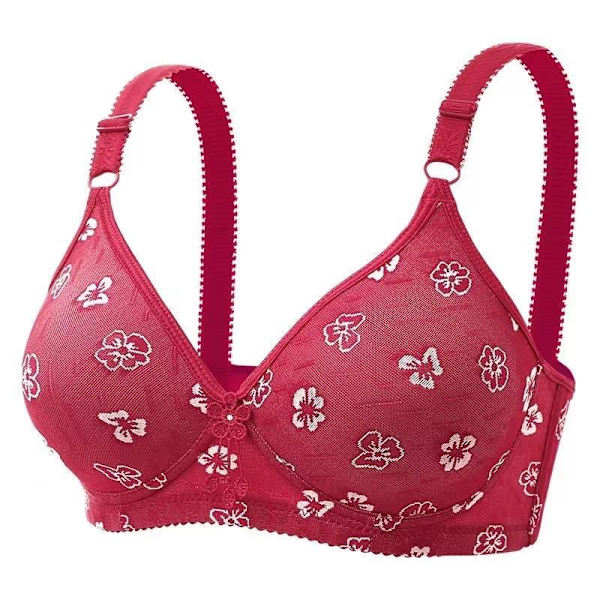 Dame BH Top Komfortabel Bralette Trykt Sexet Undertøj Kvinde Trådløs Lingeri Sømløs BH Red 42/95BC