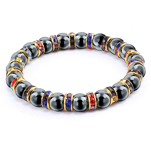 Luonnon Hematiitti Helmi Rannekorut Miehille Ei-Magneettinen Terveyden Suojaus Naisille Korut Lumoava Kristallikivi Joustava Rannekoru & Ranneke Mixed Color Gold