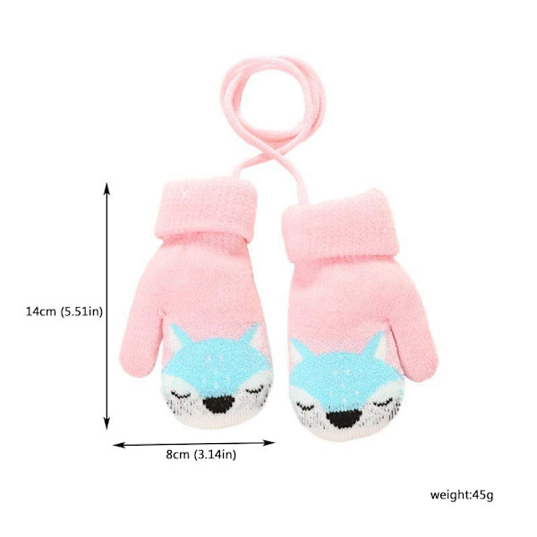 Tegneserie Rev Babyvotter Vinter Varme Barne Baby Jente Hansker Strikkede Barn Småbarn Tannvotter Handschoen style1 red