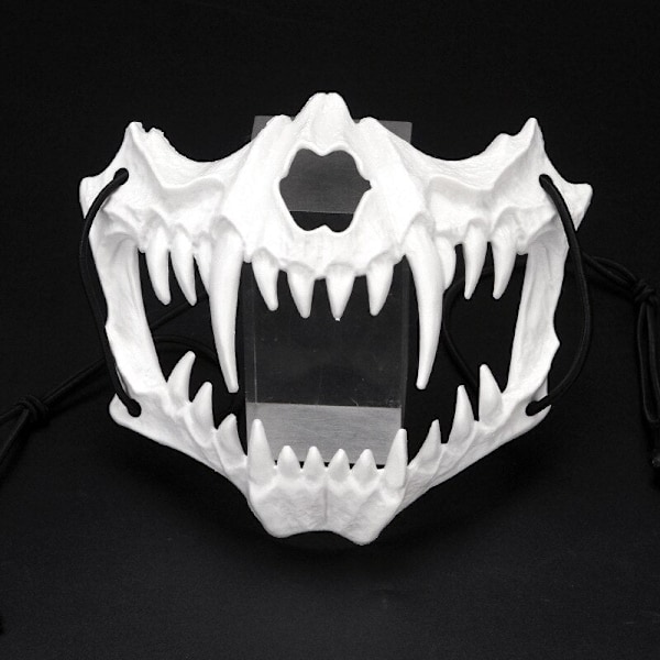 Halloween Karneval Party Mask Anime Drakgud Skelett Halvmasker Ben Skalle Djur Mask Cosplay Dans Bal Kostym Rekvisita A-white
