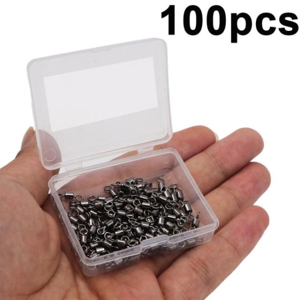 Fiskekrog Fiske Tønde Leje Rullende Hvirvel Solid Ring LB Lokkemad Konnektor 14 Størrelse Fiskegrej Tilbehør Fiskeværktøj 50-100 stk/æske 50pcs size14  6mm  3kg
