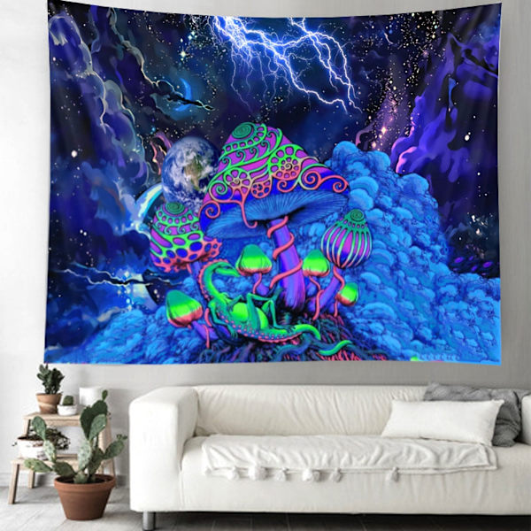 Psykedelisk Abstrakt Arabesk Svamp Väggbonad Tapestry Art Deco Filt Gardin Hängande Hem Sovrum Vardagsrum Dekor 2 150x150cm