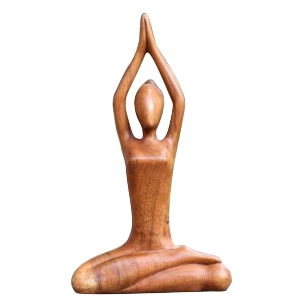 Rolig Yoga Kroppsfigur Trä Fidget Modell Snideri Nyhet Gymnastikälskare Gåva Heminredning Skulptur E