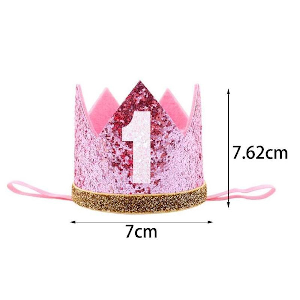 1/2/3 Födelsedagshatt Baby Shower Dekorativa Mössor Hårband Grattis på födelsedagen Baby Prinsesskrona 1:a 2:a 3:e År Gamla Barn Håraccessoarer K