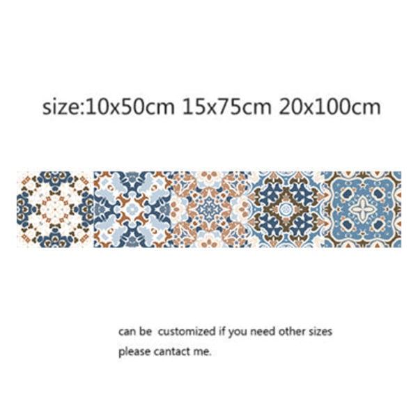 Mosaikklistermärken i arabisk stil för vardagsrum Kök Retro 3D Vattentät väggmålning Dekal Badrumsinredning självhäftande tapeter 13 20x100cm