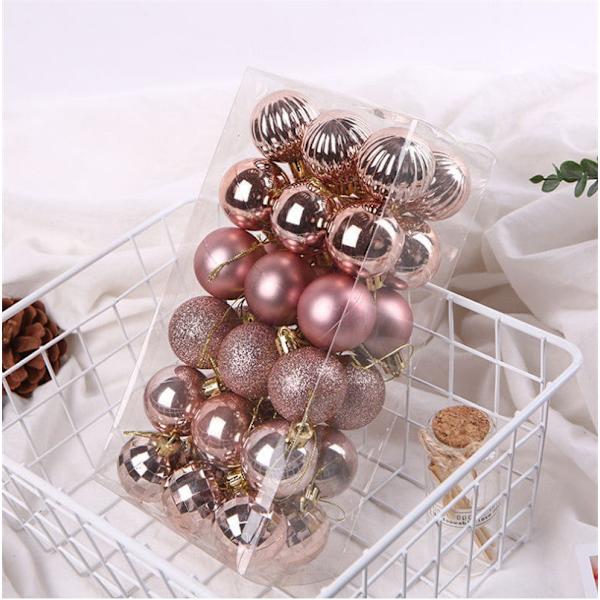 Julgranskulor Set 4cm Juldekorationer Julgransprydnad Specialformade Kulor 4cm36 PCs rose gold