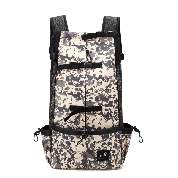 Andningsbar Stor Hund Utomhus Rese Justerbar Ryggsäck För Vandring Cykling Reflexväska Hundar Fransk Bulldog Mops Bärväskor Golden Camouflage XL-suit 15-28kg