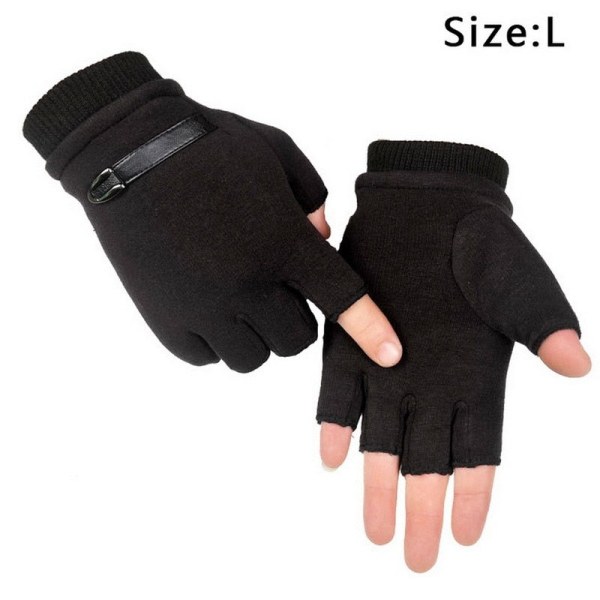 Nya Vinterhandskar Motorcykel Skidhandskar Klätterhandskar Utomhus Cykling Vattentäta Anti-halk Plysch Tjocka Varma Vantar Handskar För Män L-black1 19-23cm
