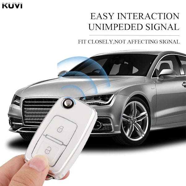 2 3 Knappar TPU Bilnyckelfodral Skal Fob För MK4 Bora Golf 4 5 6 Jetta Passat Polo Bora Touran Skoda Seat 2 Button White