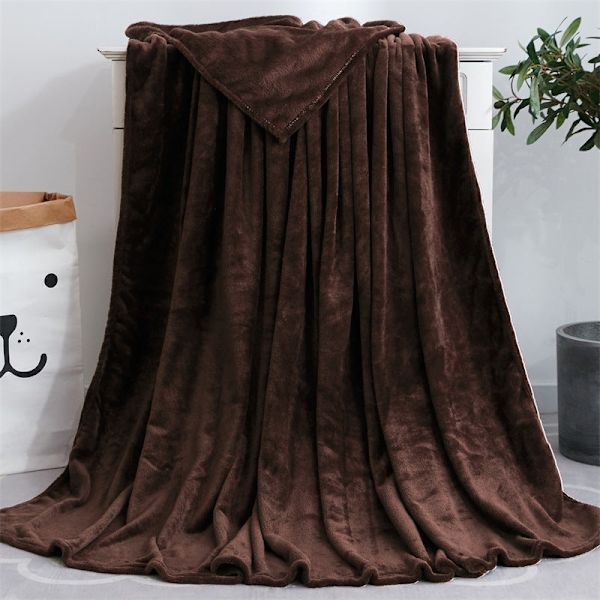 Ensfarvet Tæppe Koral Fleece Tæppe Gave Aircondition Tæppe Flanel Tæppe Yoga Overtrækstæppe Coffee 70 * 100cm bare blanket