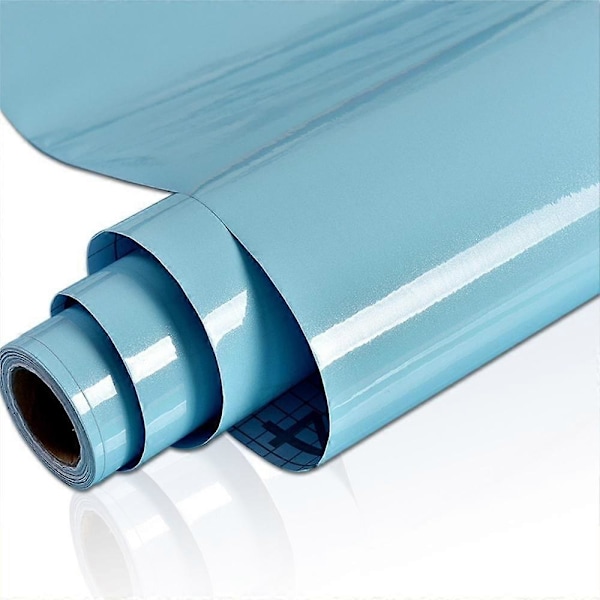 Helmiäishohtoinen PVC Itsekiinnittyvä Vedenpitävä Tapetti Keittiön Kaapin Tarra Huonekalujen Uudistus vaaleansininen light blue