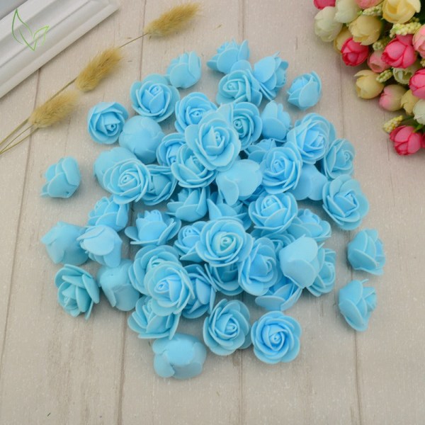50 st PE Skum Fake Rosor Huvud Konstgjorda Blommor Billig Bröllopsdekoration för Scrapbooking Presentförpackning DIY Krans Multi-Användning 17 gray