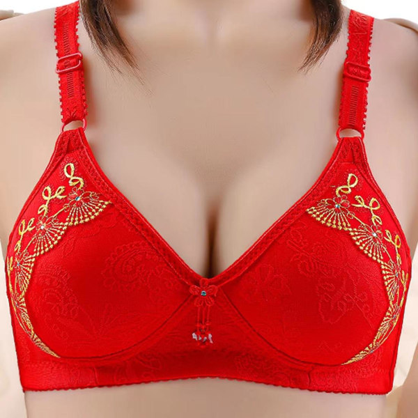 Stora Storlekar Dam Underkläder Sexiga Underkläder Spets BH Kvinnlig Enfärgad Bralette Red 42/95BC