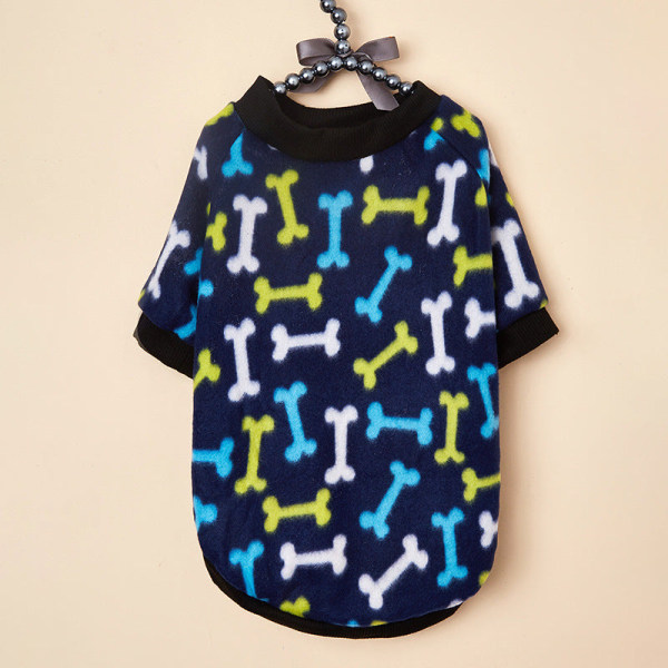 Kæledyrstøj Forår og Sommer Print Sweater Åndbart Sødt Hundetøj Blue L
