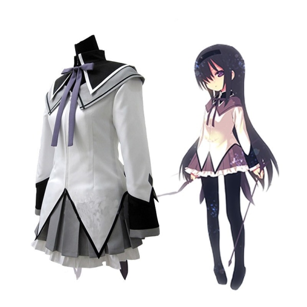 Anime Puella Magi Madoka Magica Akemi Homura Cosplay Kostym Kläder Anpassning costume XXXL