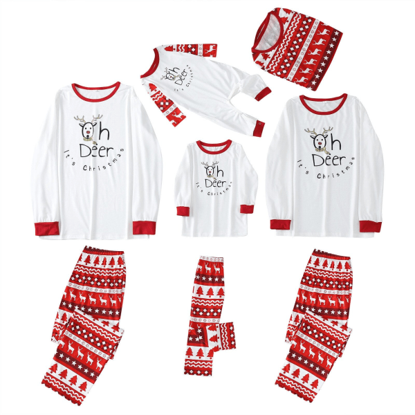 Julpyjamas Matchande Familjepyjamas Xmas Pyjamas Print Pappa Mamma Barn Set och byxor Navidad Sovkläder Child 2Y