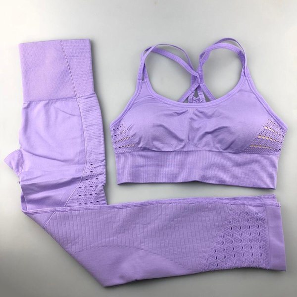 Joogasetti Naisten Fitness-vaatteet Urheiluvaatteet Leggingsit Pehmustetut Push-up Rintaliivit gray M