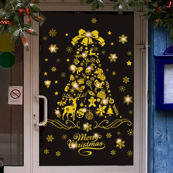 DIY Nye God Jul Dekor Vindusklistremerker Santa Elk Veggklistremerke For Julehjem Dørvindu Display Dekor Godt Nyttår style H