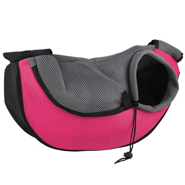 Bekväm Husdjursbärväska Hundar Katter Valpar Utomhusväskor Mesh Oxford Enkel Axelväska Sling Front Mesh Rese Tote Axelväska Pink S