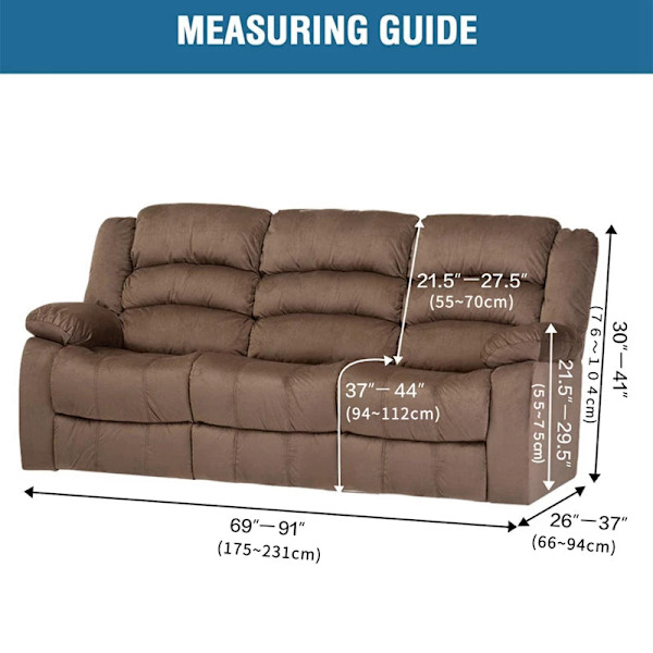 2-3 Personers Alt-inkluderende Lænestol Sofa Betræk Skridsikkert Massage Sofa Betræk Elastisk Lænestol Betræk Ruskind Sofa Relax Lænestol Betræk 1 seater S1