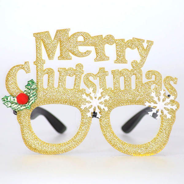 Julepynt Juleprodukter Snømann Gevir Julebriller Dekorasjon Festutstyr Round Frame gold with Diamond