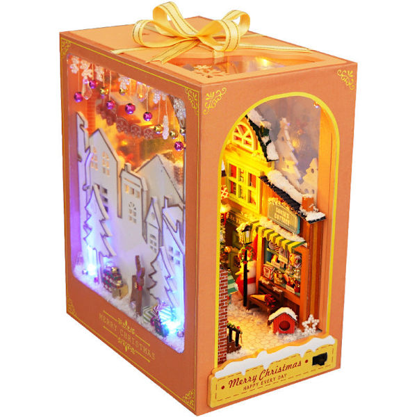 Uusi käsintehty DIY-talomalli lelu luova kirjatuki joululahja TC38 Christmas BOOK