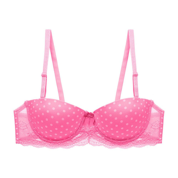 Spetsjusterade axelband BH Kvinnor Vadderad Underkläder Push Up BH Bygel BH B C Kupa Pink 34B