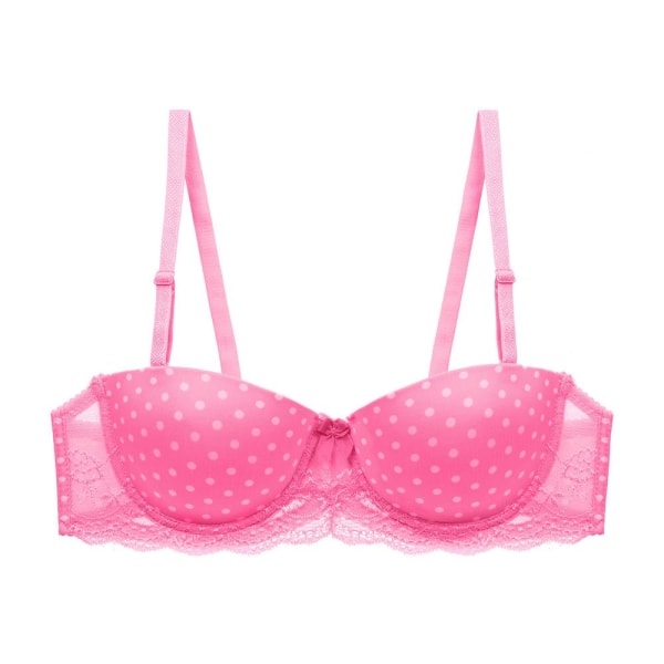 Spetsjusterade remmar BH Vadderade damunderkläder Push Up BH Bygelbyst B C Cup Pink 34C