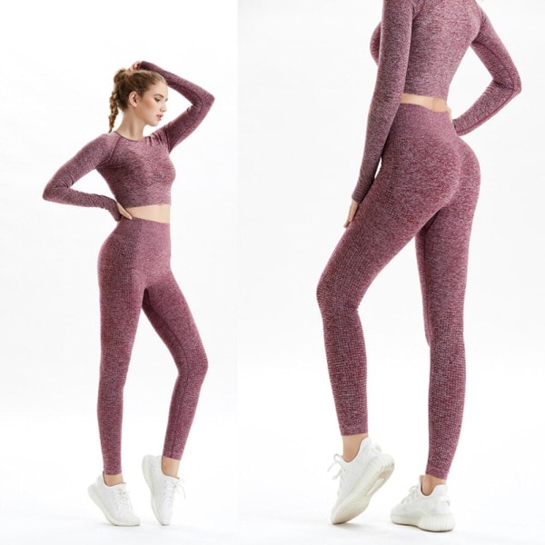 Yoga Sæt Gym Sportstøj Løb Træningstøj Til Kvinder Dark Grey 3 pcs S