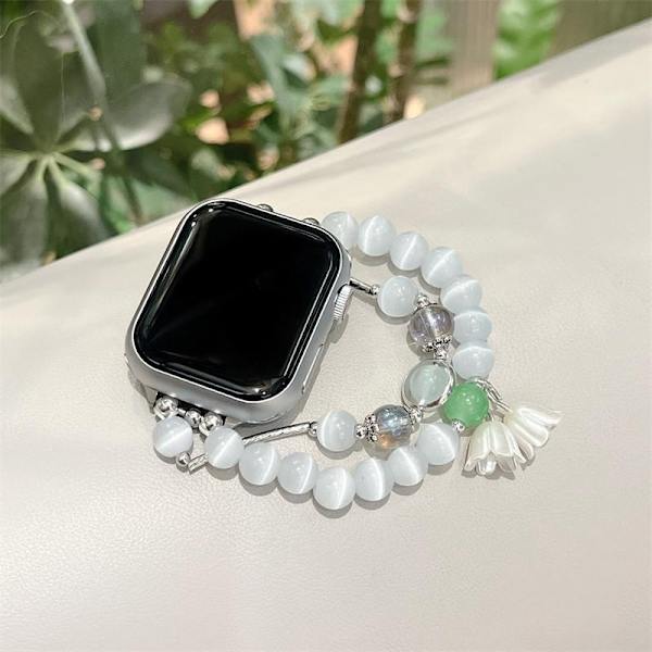 Klockarmband för Apple Watch iWatch 38mm ~3:e generationen Liljekonvalj kattögonsten