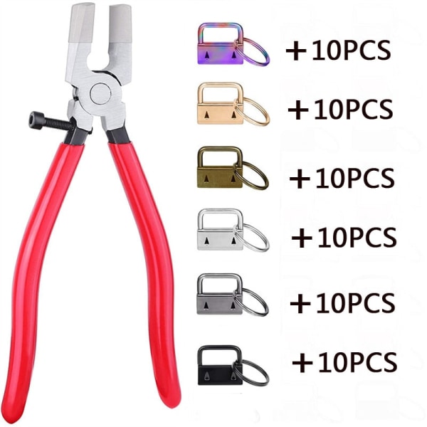 10/60 STK. Nøglesnors Nøglering Hardware Sæt Drejelige Karabinhager Farverig Nøglevedhæng, Nøglering Vedhæng Hardware til Armbånd Nøglering Fremstilling Pliers60PCS