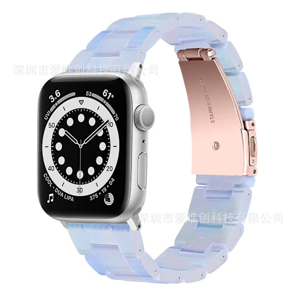 Urrem til Apple Watch iWatch 42/44/45mm Transparent Lyseblå