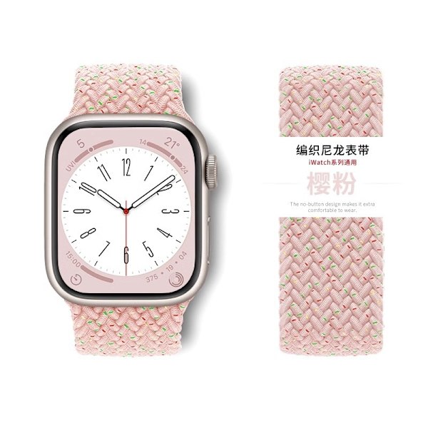 Klockarmband för Apple Watch iWatch 38/40/41mm S storlek Sakura Rosa