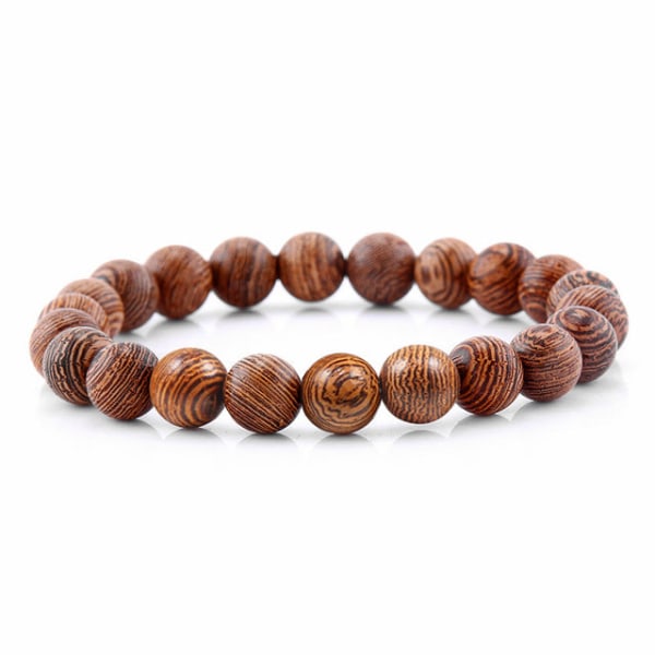 Herrarmband Träpärlor Kors 7 Chakra Healing Balans Onyx Armband & Armringar Uggla Bön Reiki Buddha Dam Smycken Homme Elephant