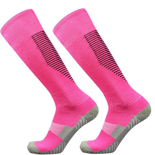 Talviset puuvillaiset lämpöhiihtosukat, paksut pitkät ulkoiluurheilusukat, lämpimänä pitävät pyöräily- ja jalkapallosukat miehille pink black EU 39-45