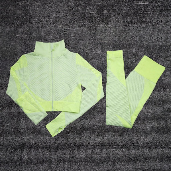 Joogasetit Naisille Kuntosalivaatteet Naisten Fitness Urheiluun ShirtPantsFluorgreen L