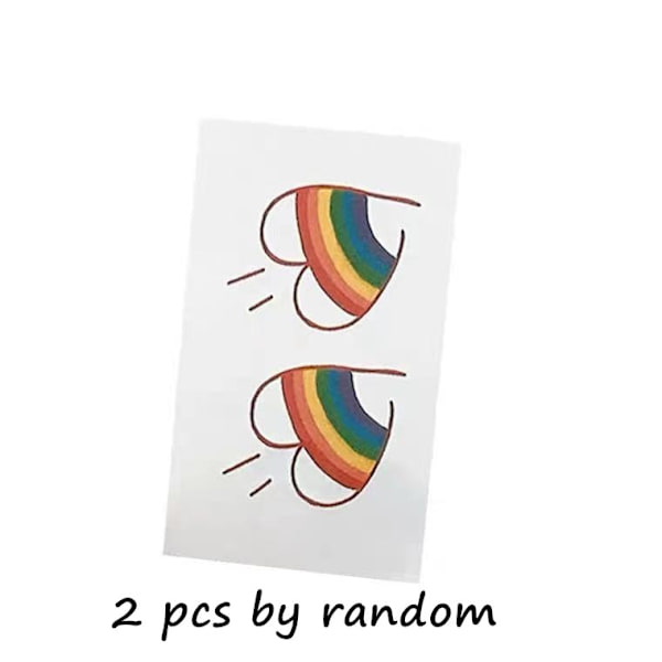 Väliaikaiset tatuointitarrat tytöille, vedenpitävät, pitkäkestoiset, feikkitatuointitarrat käteen, kirkkaat, söpöt tatuoinnit vartalolle, kasvoille, lasten tarrat 2 pcs by random